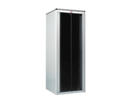 Телекоммуникационный напольный шкаф 22U, 800х800, дверь двустворчатая, стекло, цвет черный