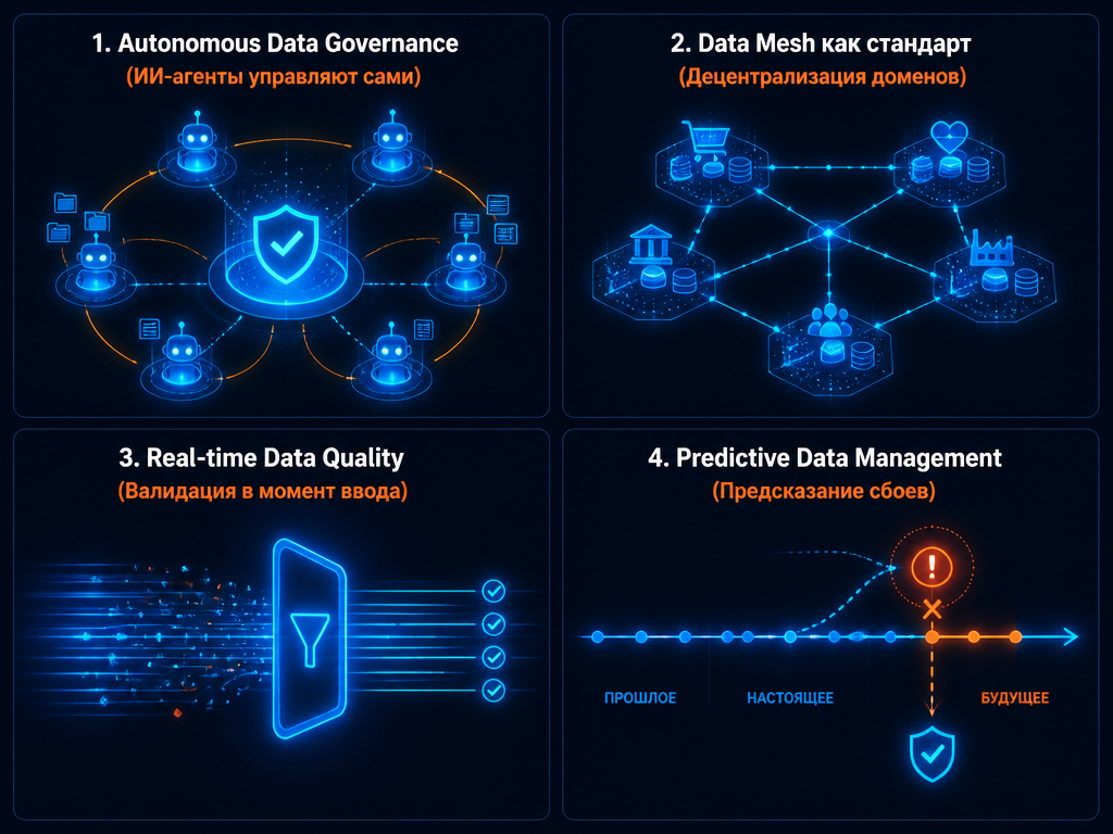 Тренды Data Management до 2030: AI, Data Mesh, Real-time, Predictive