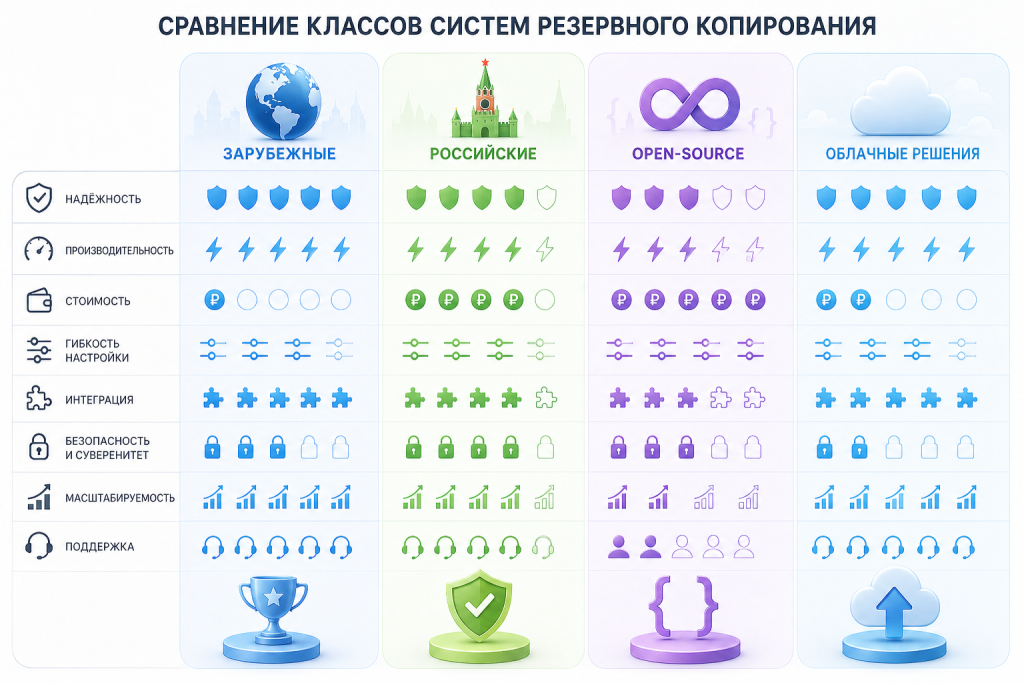 Сравнение классов систем резервного копирования
