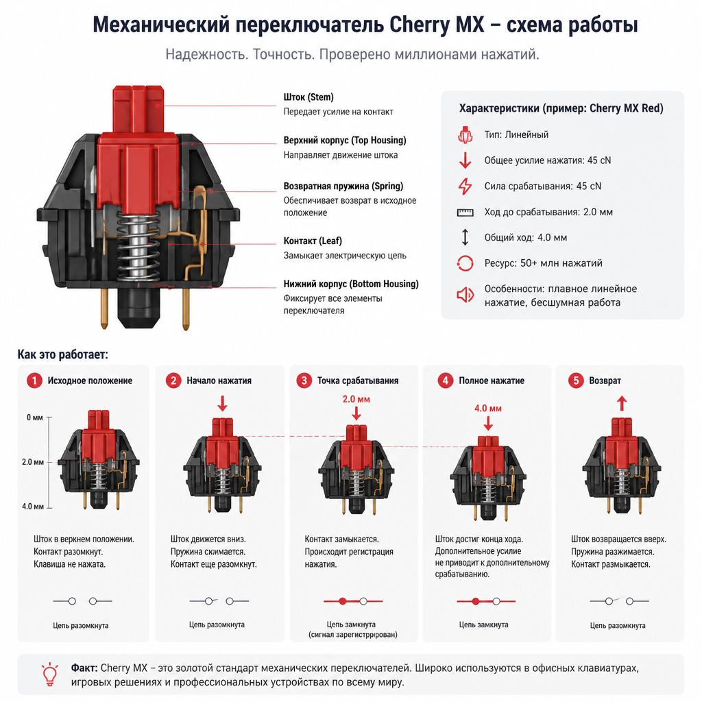 Механический переключатель для офиса: схема работы