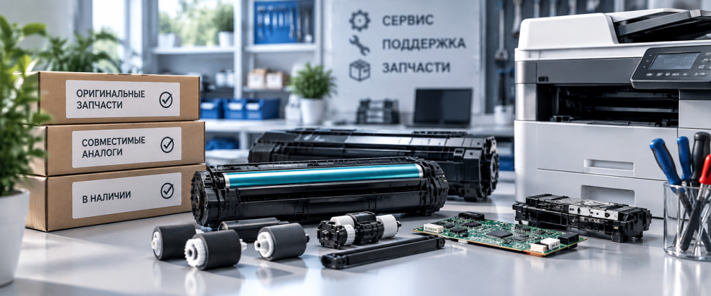 Оригинальные и совместимые запчасти для ремонта принтеров и МФУ