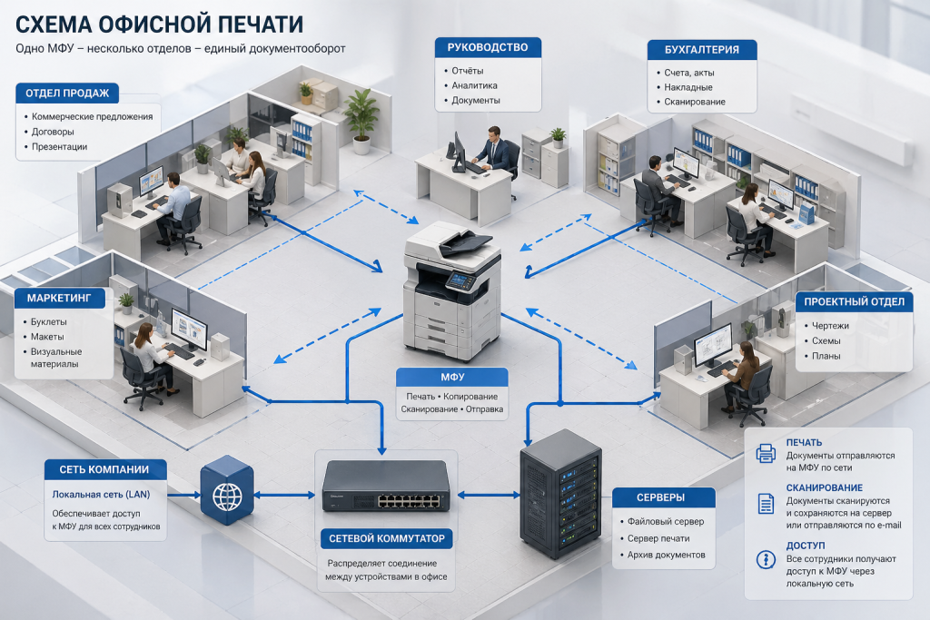 Схема офисной печати