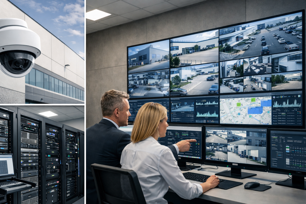 Главный баннер статьи о видеонаблюдении для предприятия: современная система камер и контроль объекта