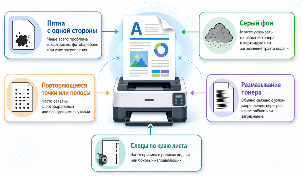 как определить источник загрязнения по виду пятен