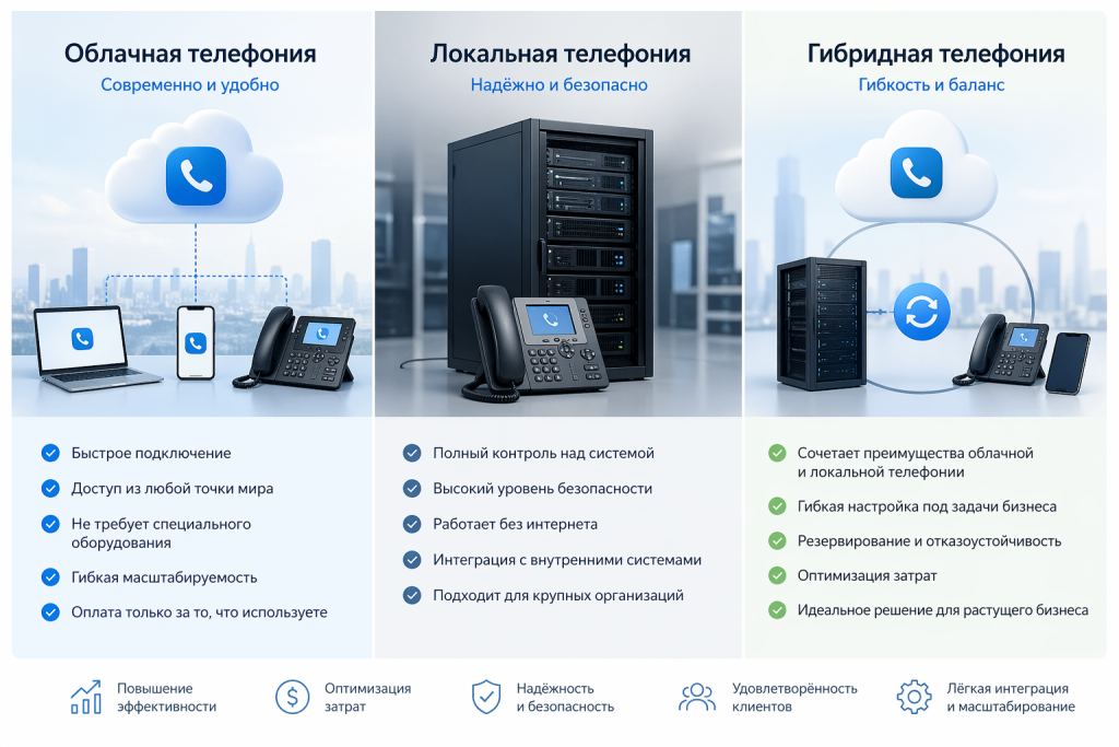 Сравнение и архитектура телефонии