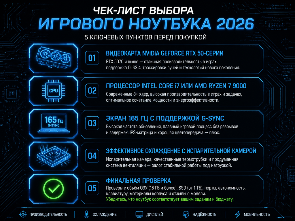 Чек-лист выбора игрового ноутбука 2026 руководство