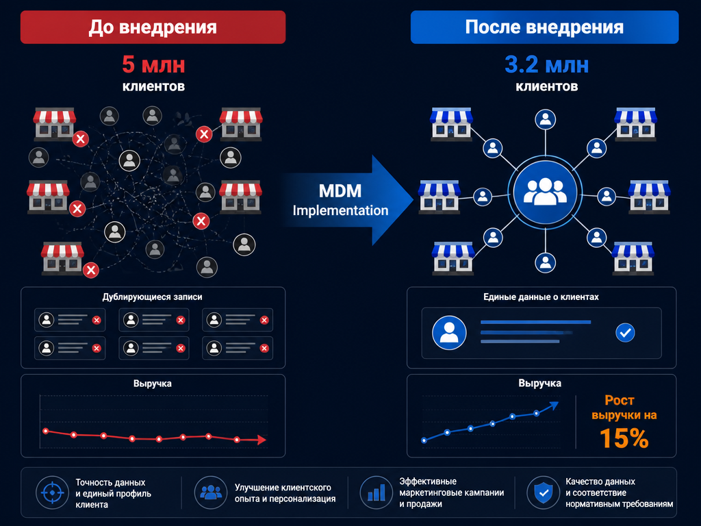 Кейс ритейлера: до и после внедрения MDM — рост выручки на 15%
