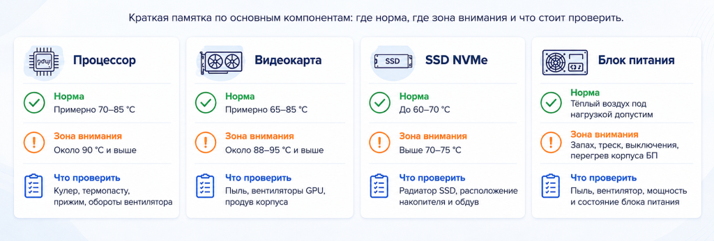 какие температуры