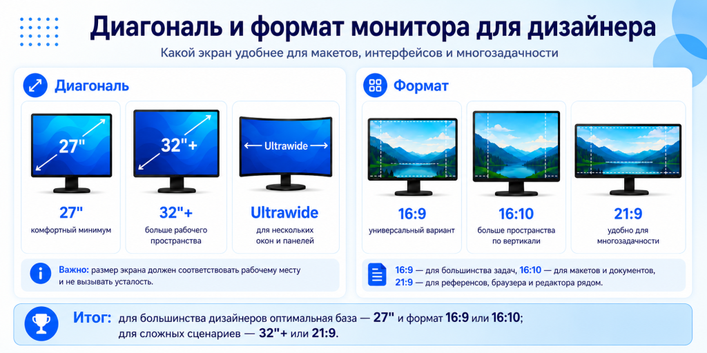 Диагональ и формат