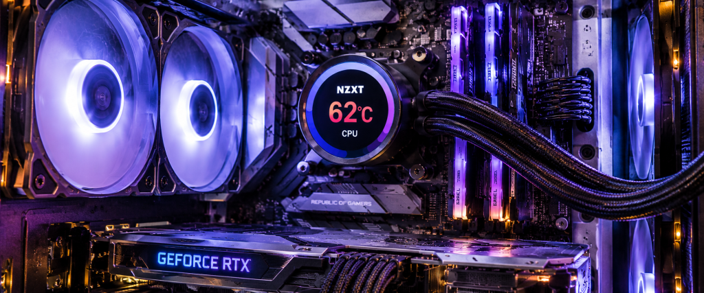 мониторинг температуры CPU и GPU, подсветка внутри корпуса и высокая нагрузка в игре