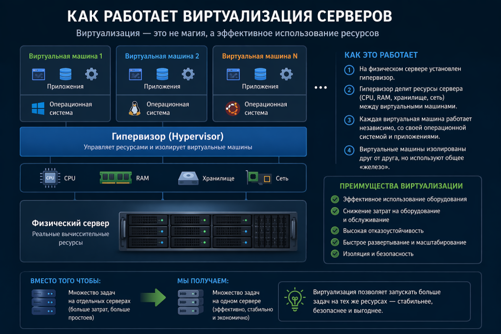 Как работает виртуализация серверов