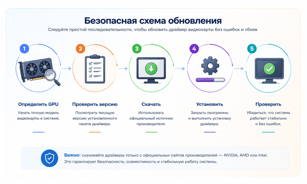 Безопасная схема обновления драйвера видеокарты