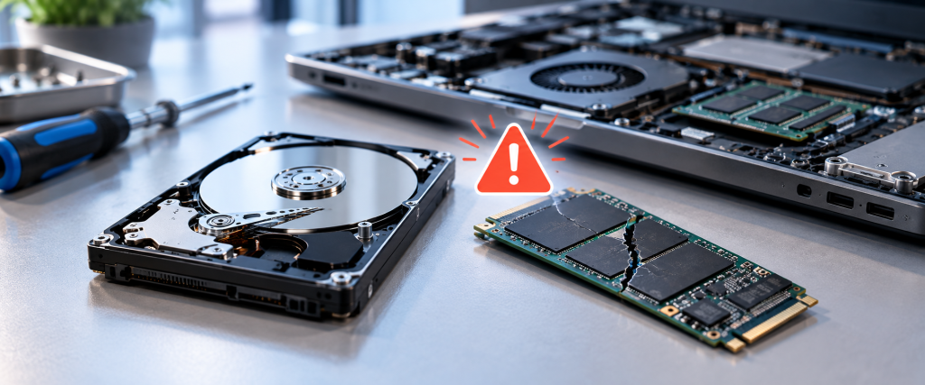 Повреждение HDD и SSD ноутбука после падения или удара