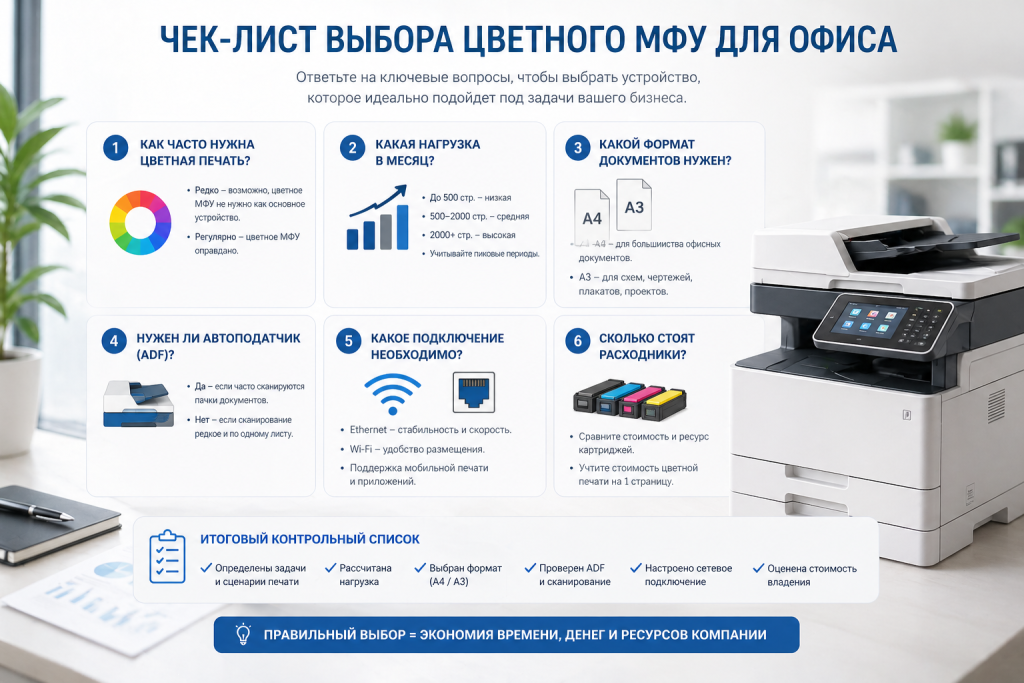 Чек-лист выбора цветного МФУ