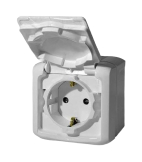 Розетка Legrand QUTEO, открытый монтаж, с заземлением, с крышкой, со шторками, белый Розетка Legrand QUTEO, открытый монтаж, с заземлением, с крышкой, со шторками, белый
