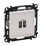 Розетка 2xUSB Legrand VALENA LIFE, белый Розетка 2xUSB Legrand VALENA LIFE, белый