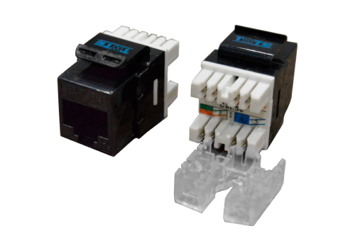 Модуль Keystone RJ45, Cat.5E, UTP, 180 градусов, черный