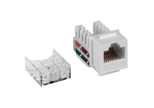 Модуль Keystone RJ45, Cat.5E, UTP, 90 градусов, белый