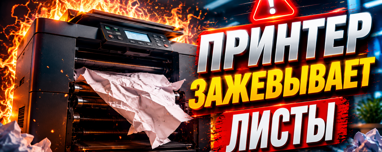 Устройство зажёвывает листы