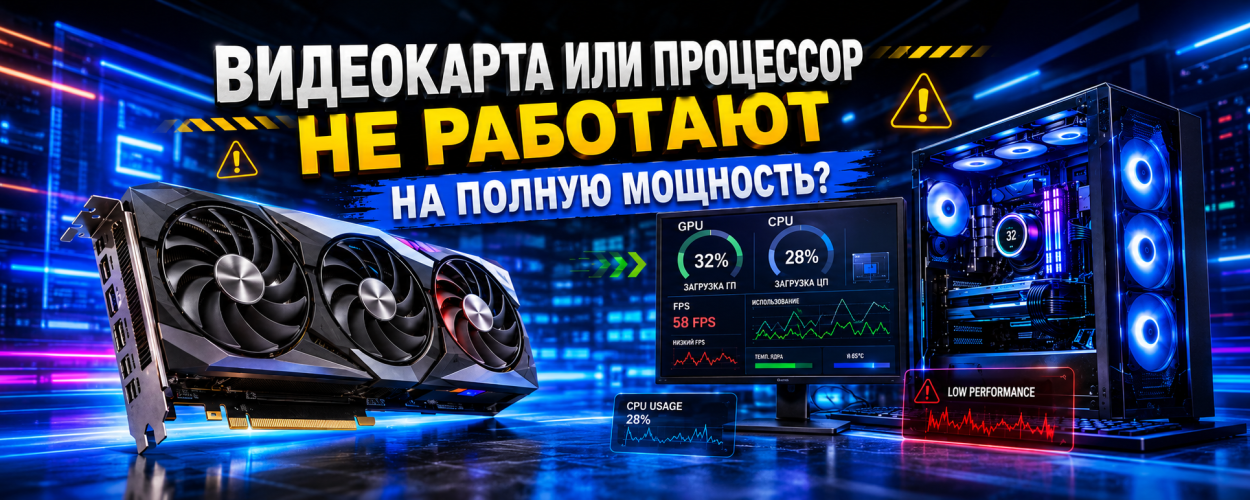 Видеокарта или процессор работают не на полную мощность