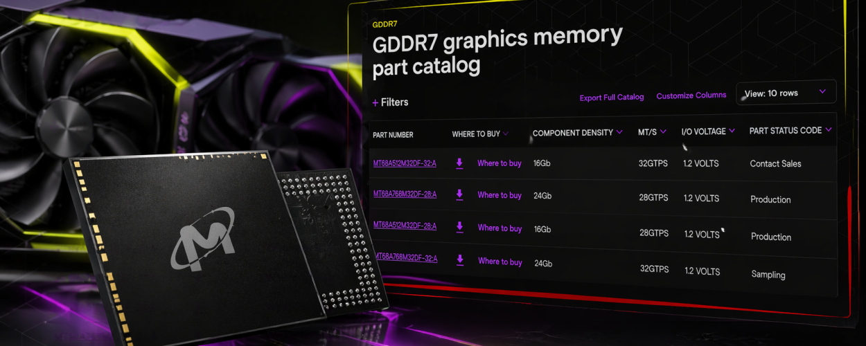 Micron начала выпуск GDDR7 объёмом 3 ГБ: что это значит для будущих видеокарт, рабочих станций и рынка GPU-памяти