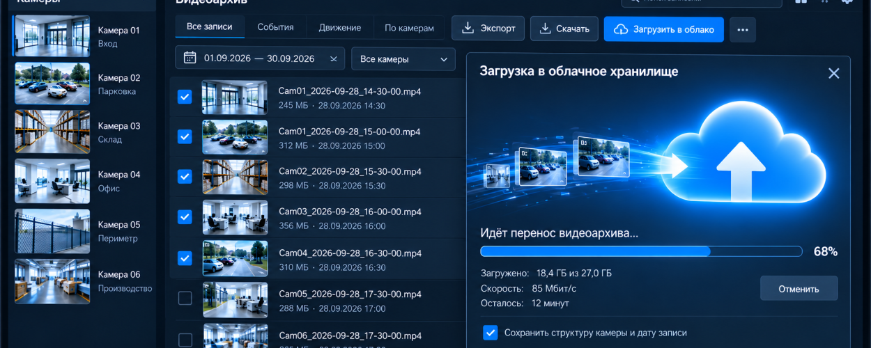 Как перенести видеоархив в облачное хранилище 
