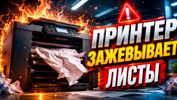 Устройство зажёвывает листы