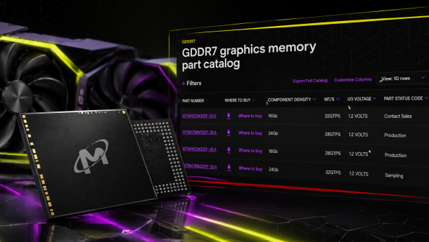 Micron начала выпуск GDDR7 объёмом 3 ГБ: что это значит для будущих видеокарт, рабочих станций и рынка GPU-памяти