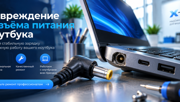 Повреждение разъёма питания ноутбука